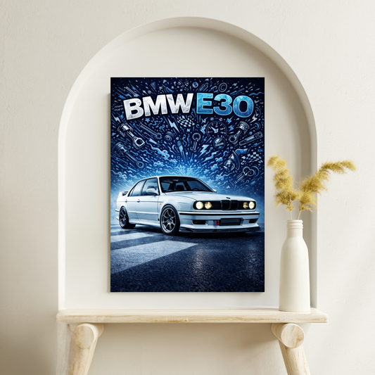 BMW E30 BLUE ART